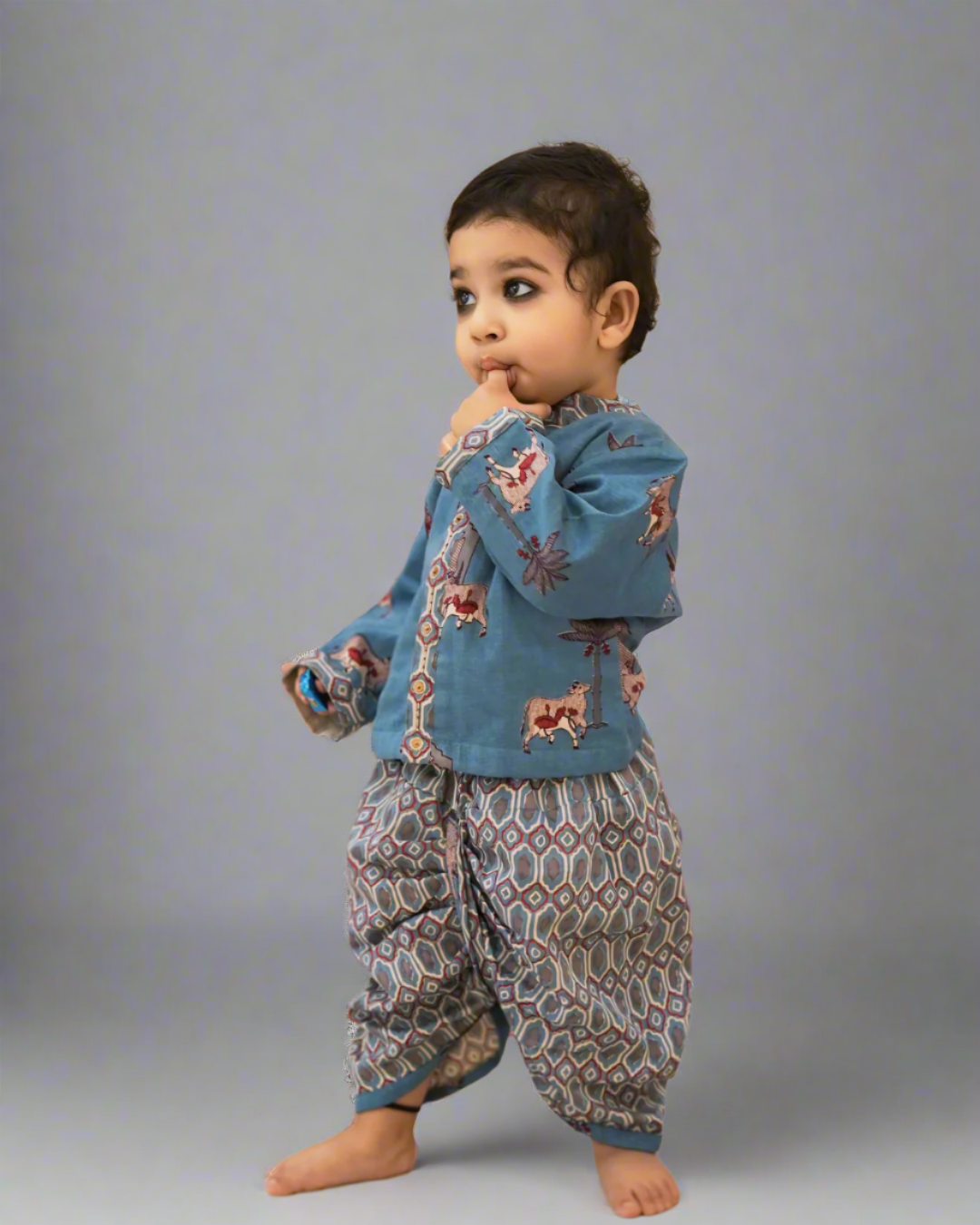 Baby Boy Shyaam Rang Krishna Cow Dhoti Kurta Set