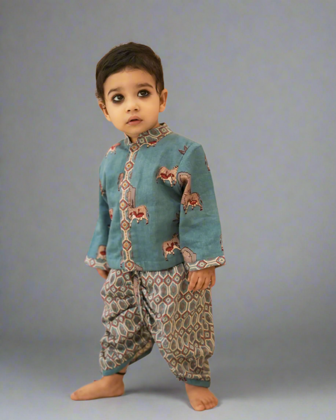 Baby Boy Shyaam Rang Krishna Cow Dhoti Kurta Set