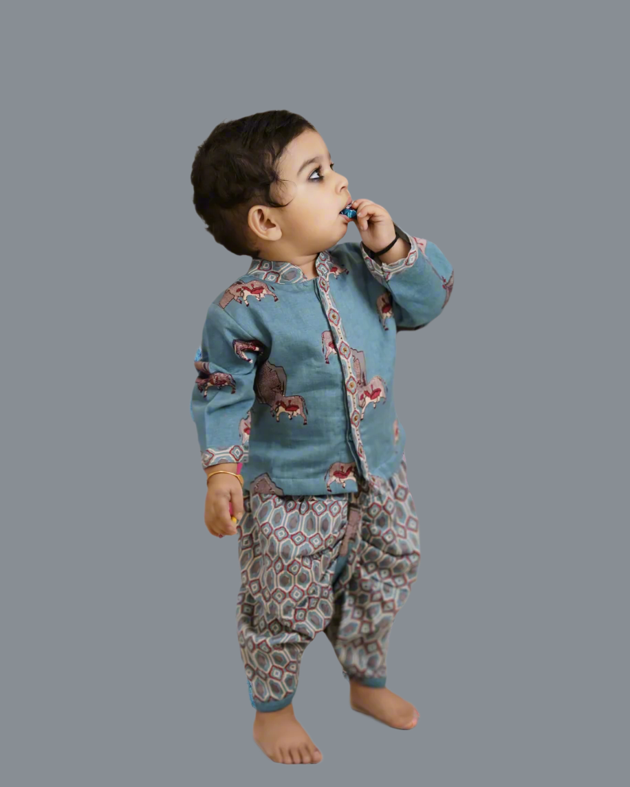 Baby Boy Shyaam Rang Krishna Cow Dhoti Kurta Set