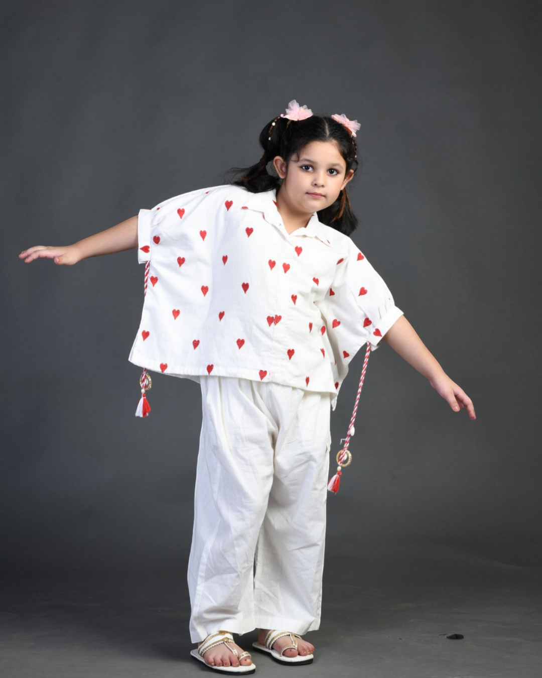 girls White Co ord sets