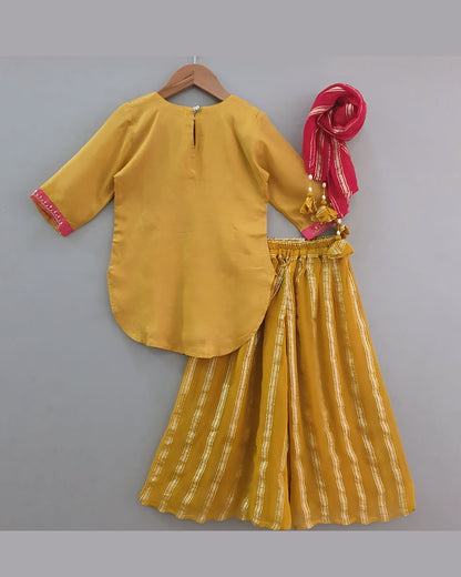 Girls Haldi Special Palazzo Suit Set