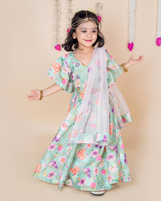 Chanda Mama Girls Flora Lehenga Set