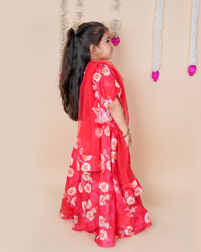 Gulaabo – Printed Muslin Lehenga Choli for Kids