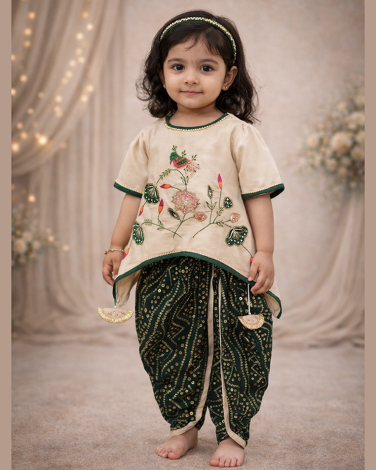 Tiny Star Festive Dhoti Set for Girls