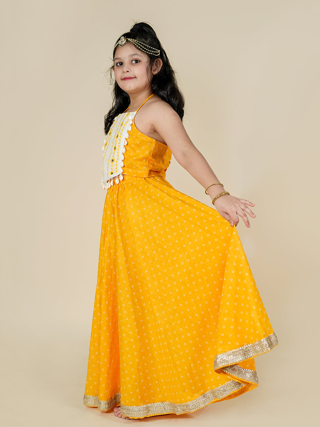 Dandiya Nights – Navratri Lehenga Choli in Mustard Yellow