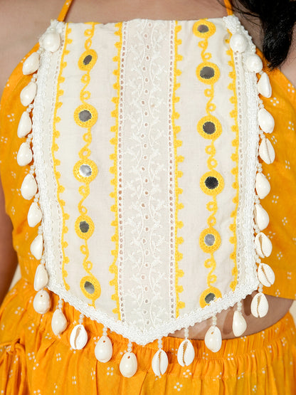 Dandiya Nights – Navratri Lehenga Choli in Mustard Yellow