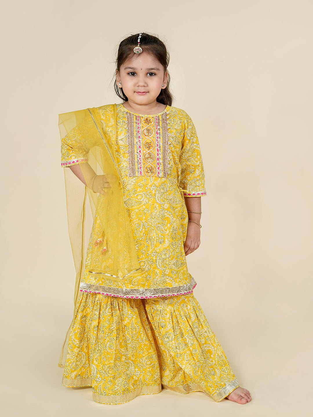 Meethi Muskaan – Festive Yellow Kurta Sharara Set