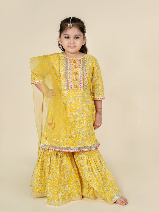 Meethi Muskaan – Festive Yellow Kurta Sharara Set