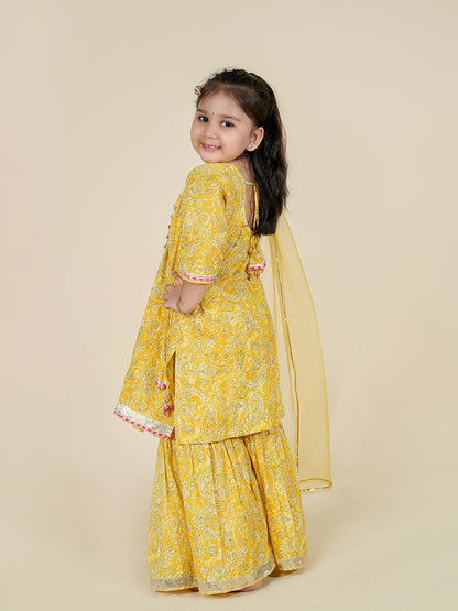 Meethi Muskaan – Festive Yellow Kurta Sharara Set