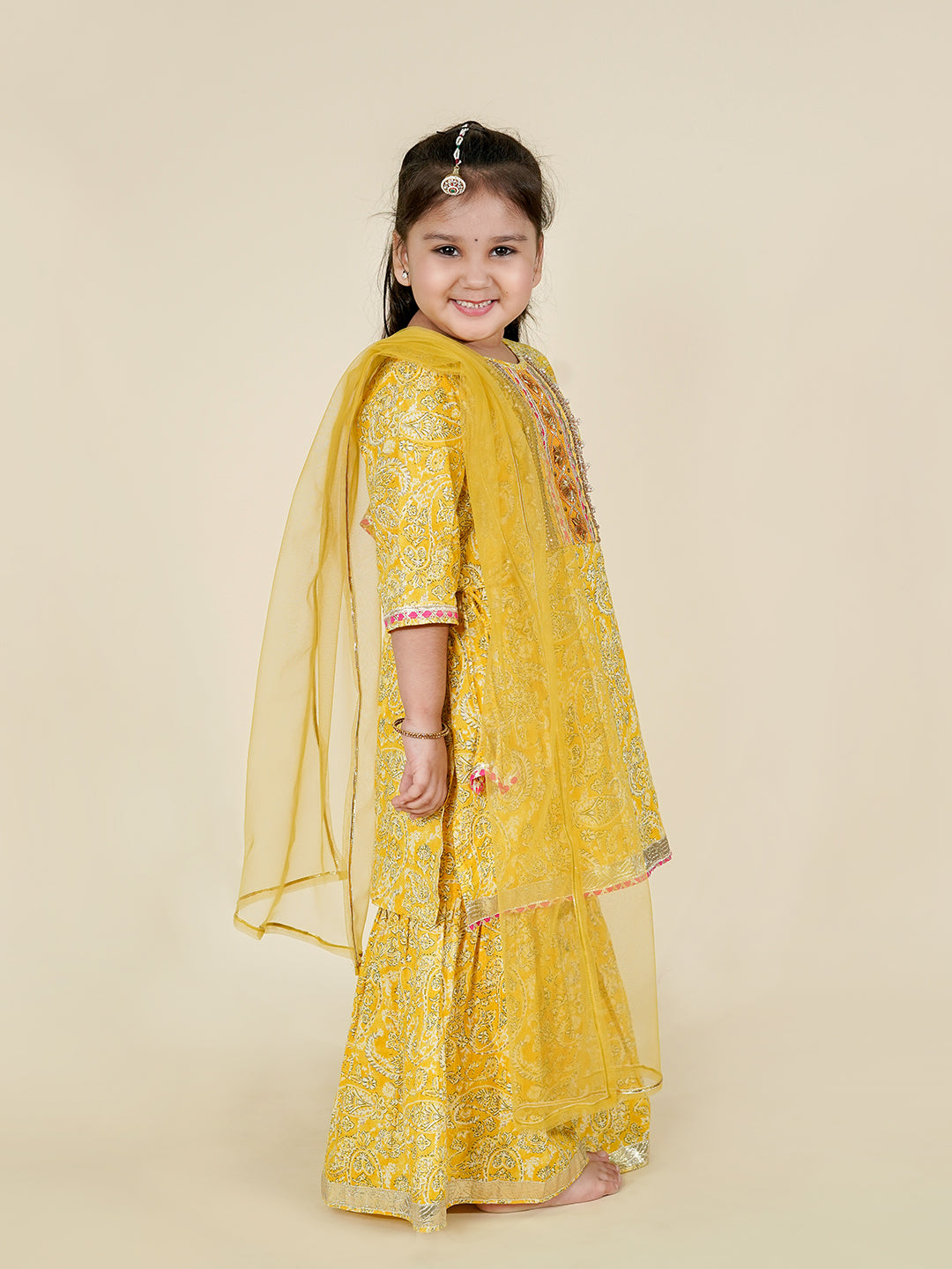 Meethi Muskaan – Festive Yellow Kurta Sharara Set
