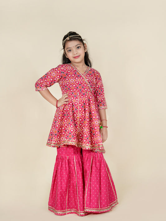 Gulabi Angrakha – Patola Print Kurta with Sharara