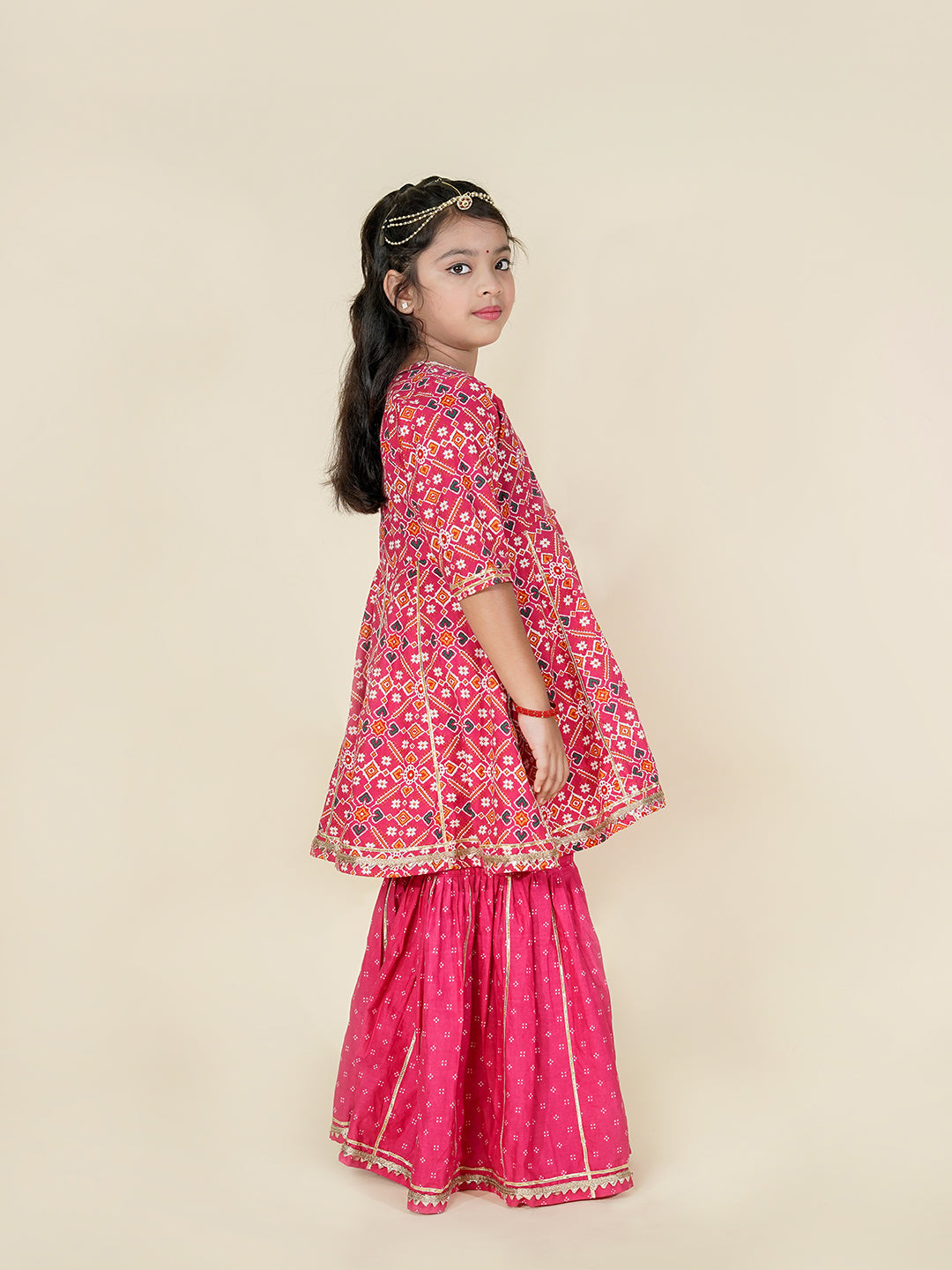 Gulabi Angrakha – Patola Print Kurta with Sharara