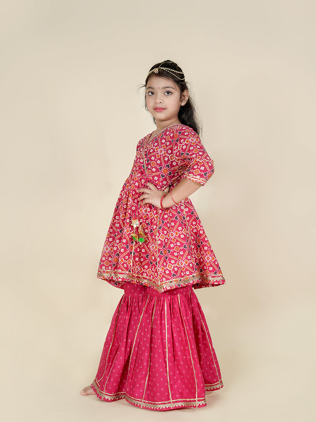 Gulabi Angrakha – Patola Print Kurta with Sharara