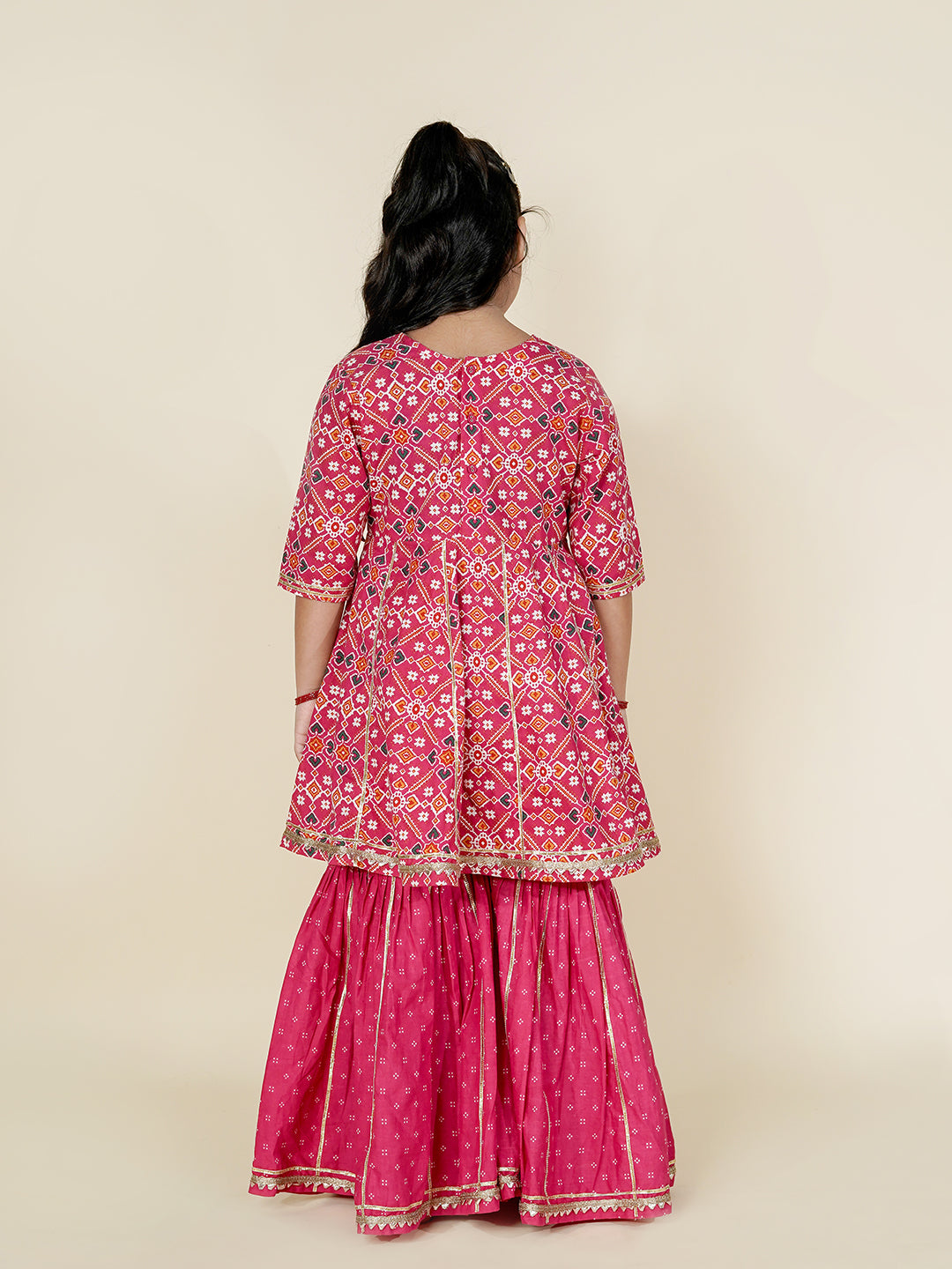 Gulabi Angrakha – Patola Print Kurta with Sharara