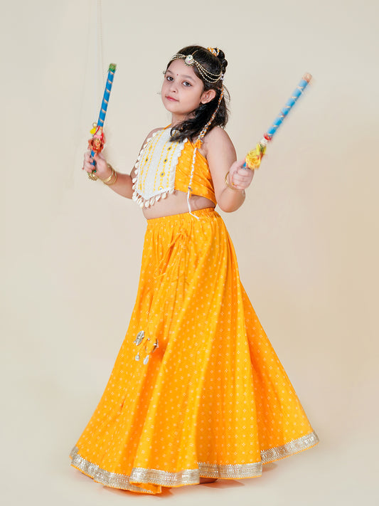 Dandiya Nights – Navratri Lehenga Choli in Mustard Yellow