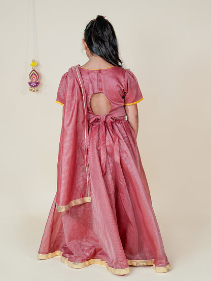 Royal Rose – Kids Silk Lehenga Choli with Dupatta