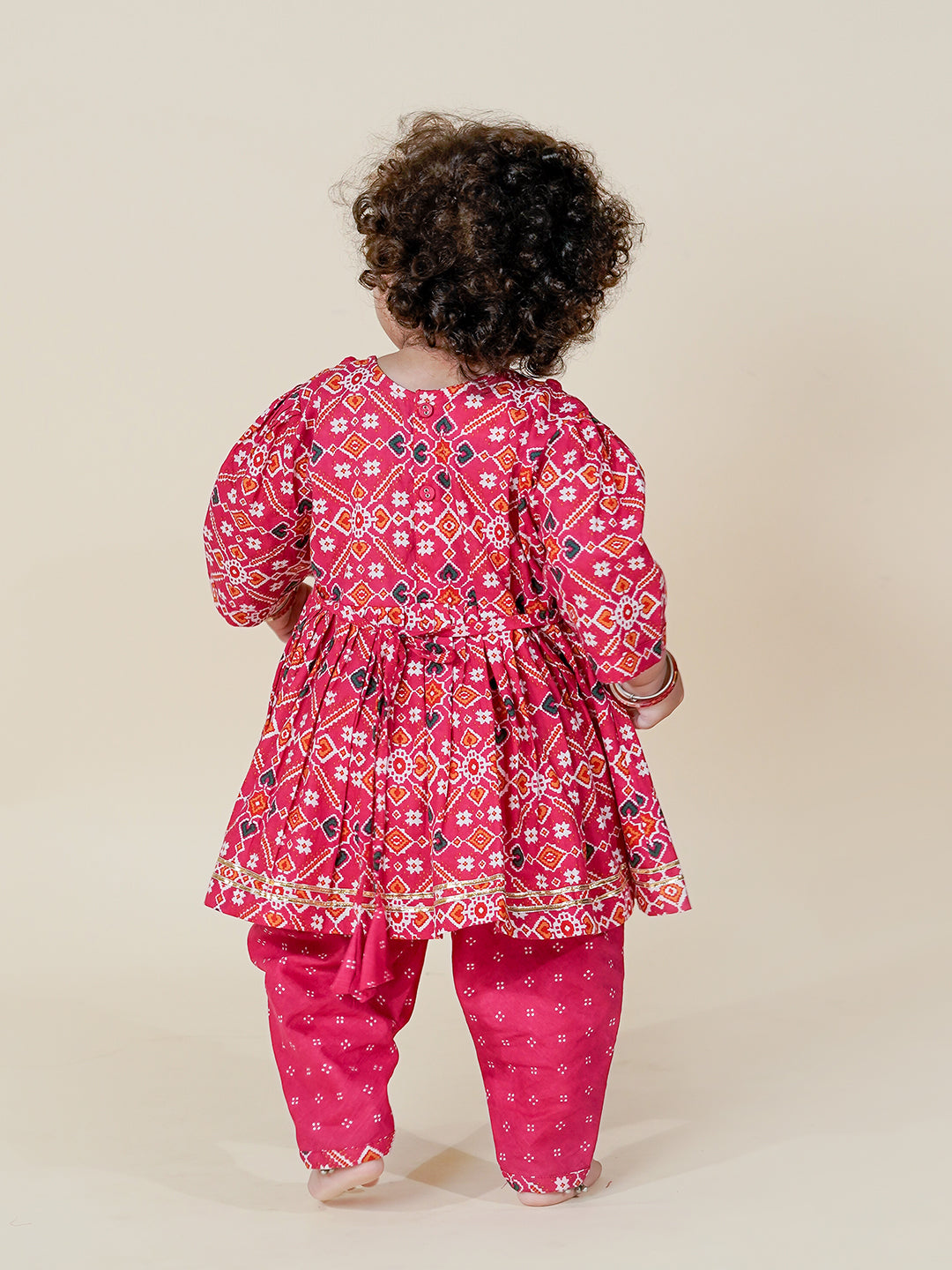 Rajkumari Vibes – Patola Kurta with Dhoti Pant Set for Baby Girls