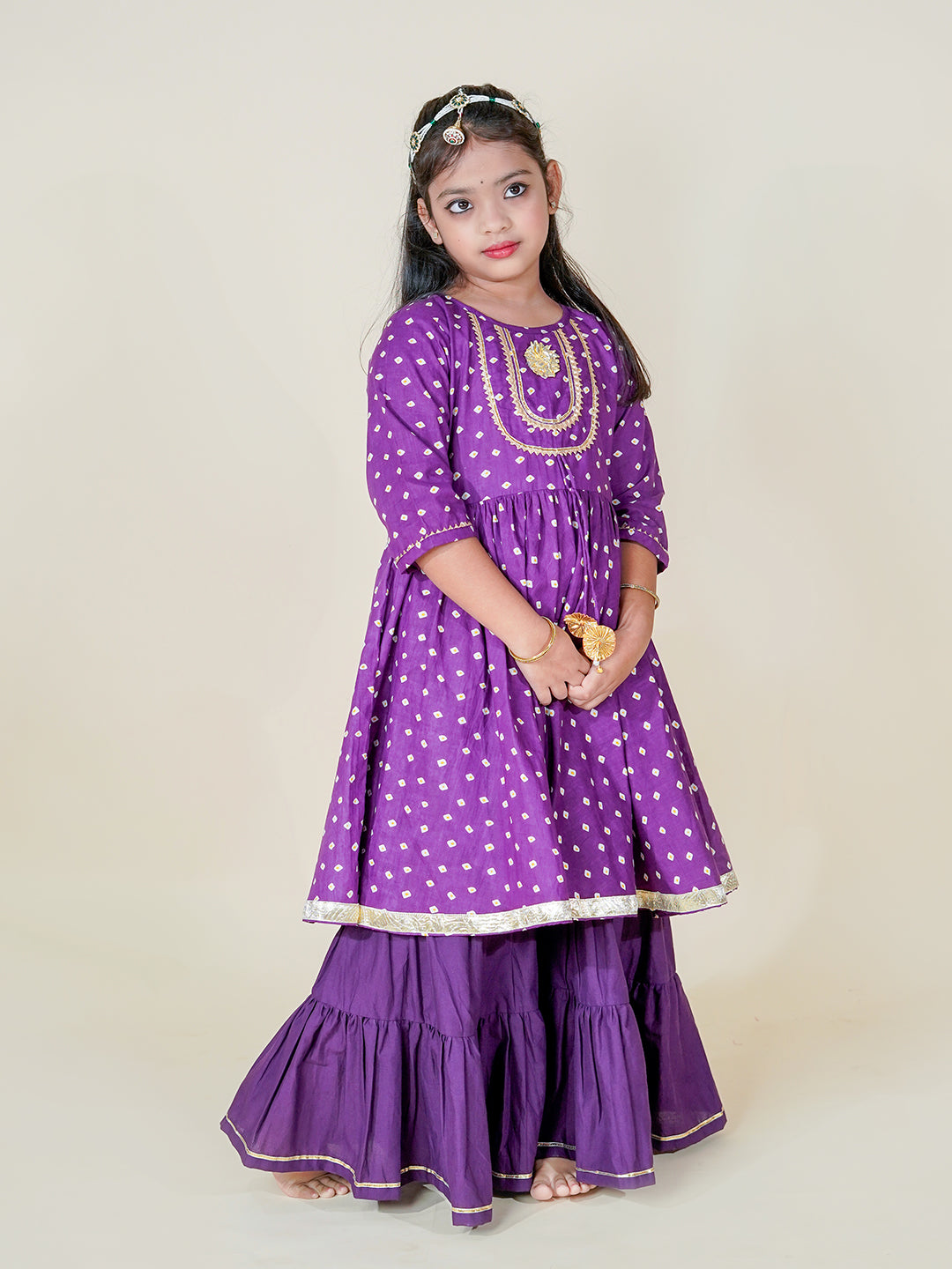 Purple Sharara set For Girl