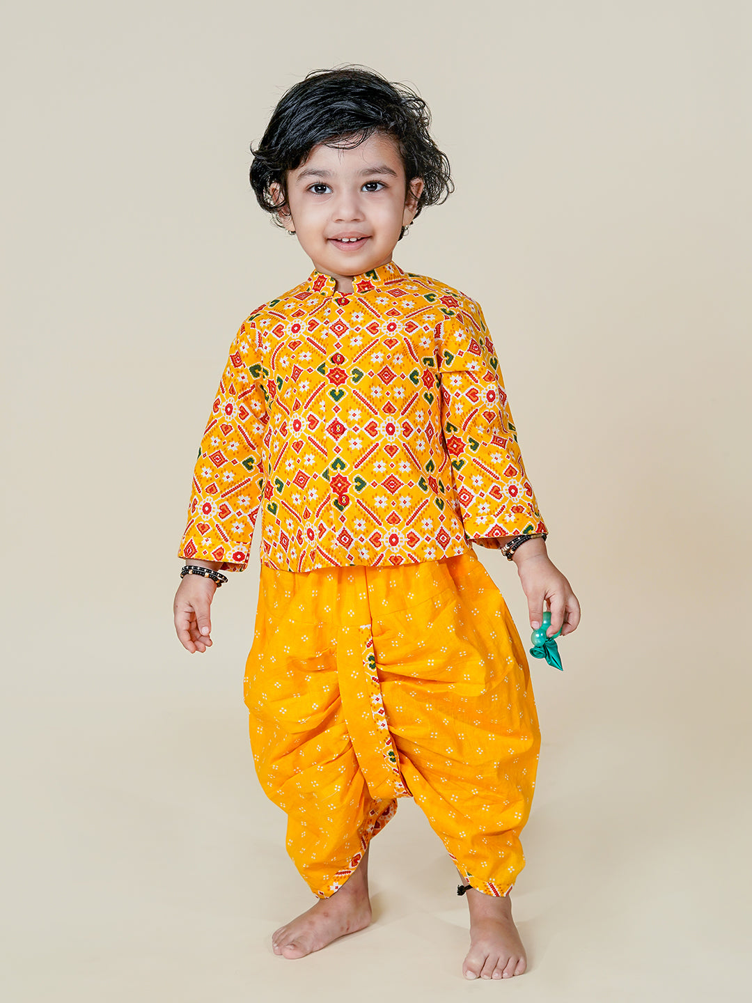 Baby Boy Yellow Festive Dhoti Kurta Set