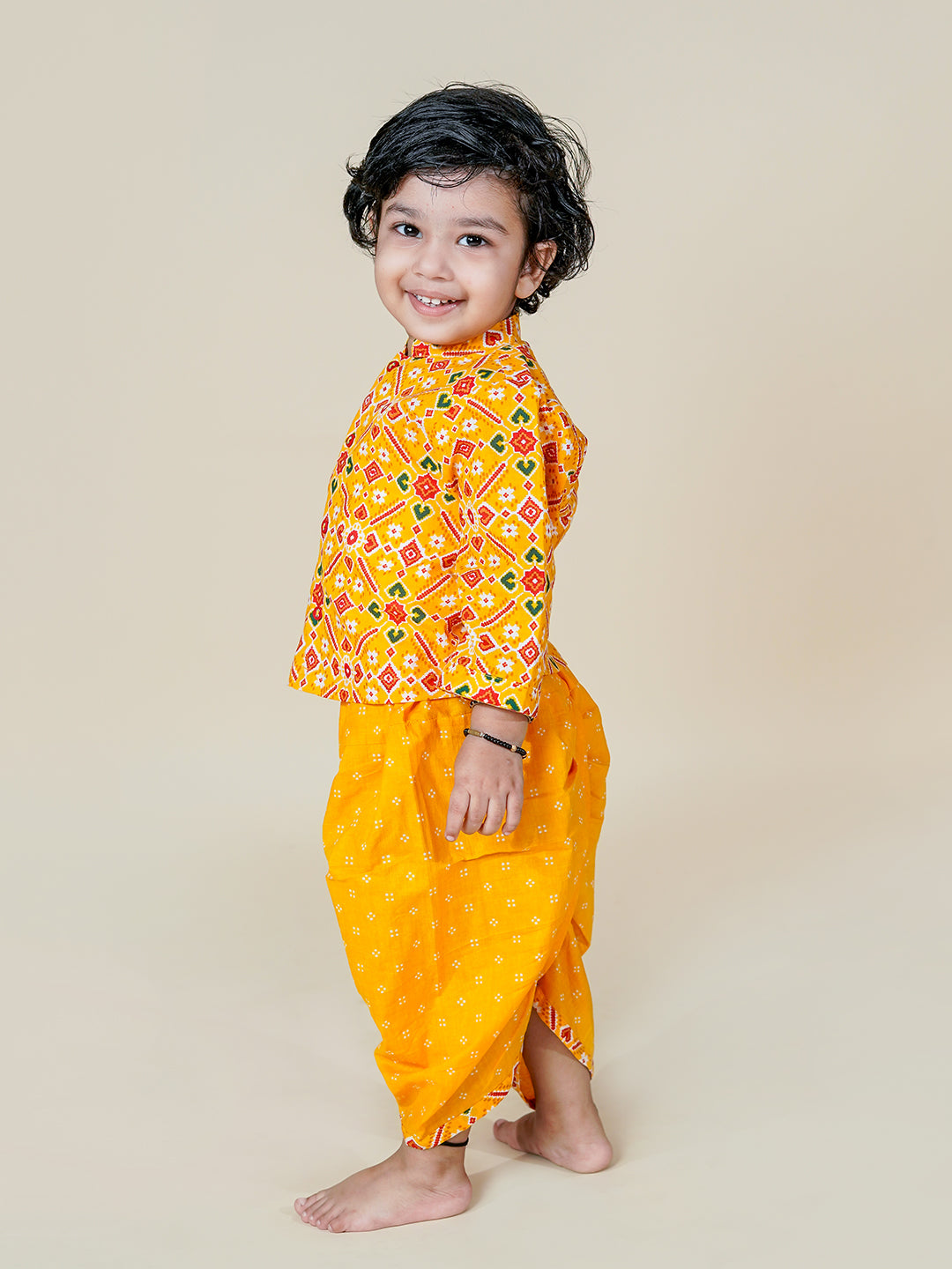 yellow Dhoti Kurta For New Born Baby Boy