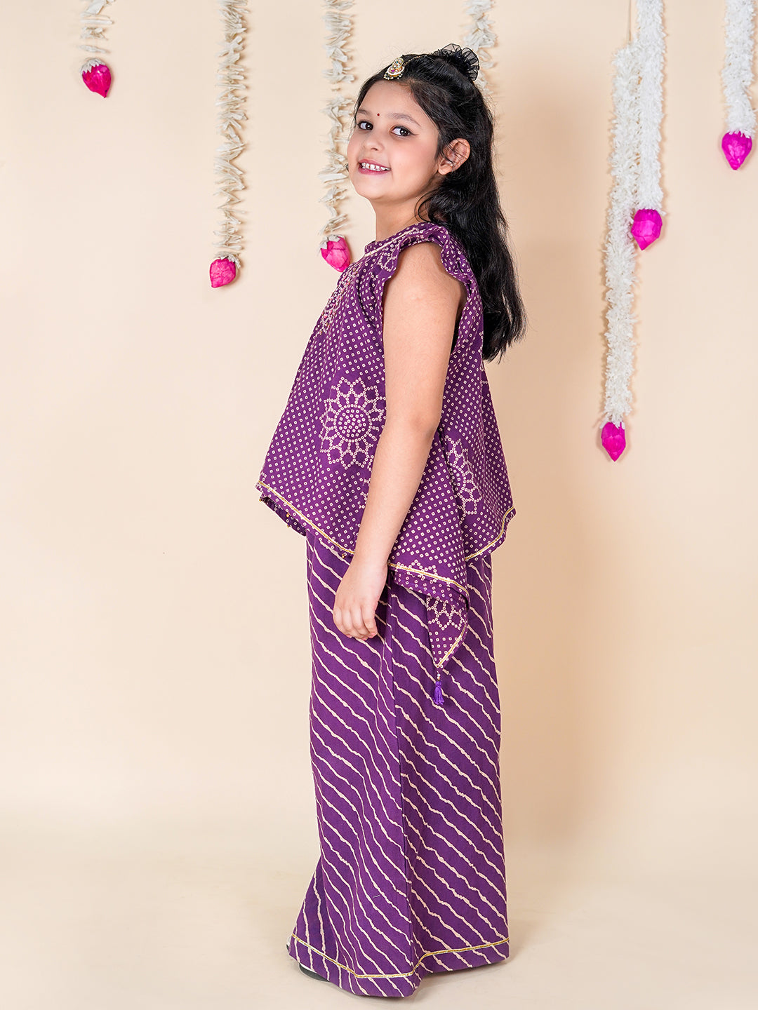 Little Blossom Bandhani Top & Palazzo