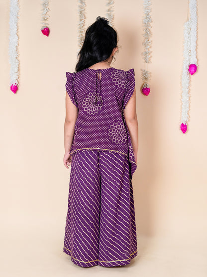 Little Blossom Bandhani Top & Palazzo