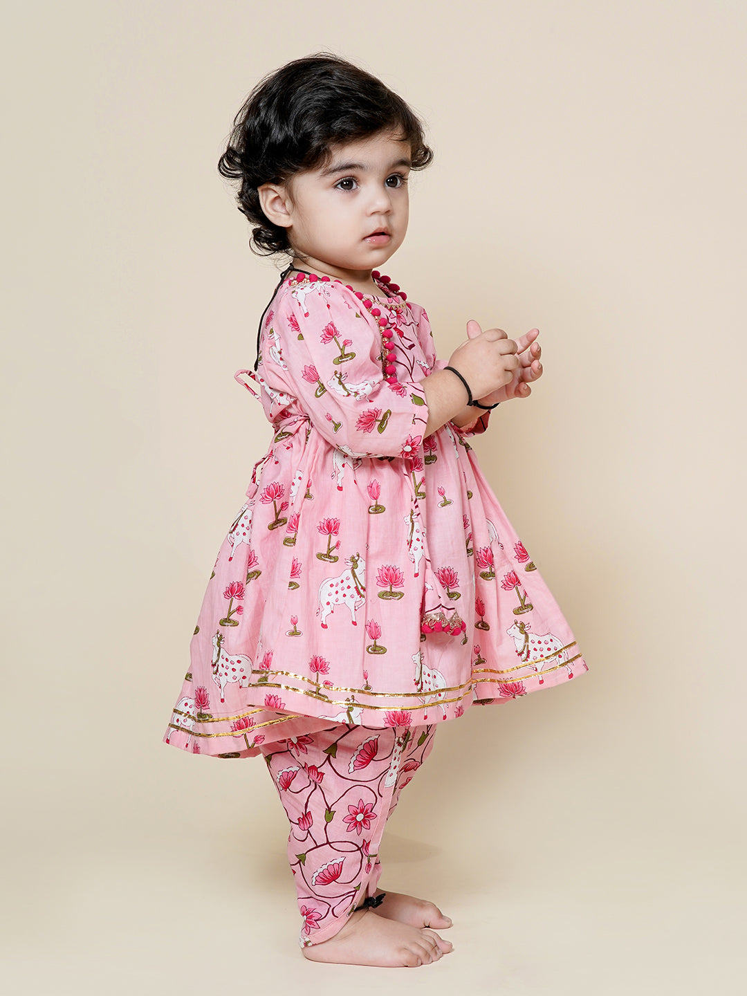 New Born Baby Pink Ethnic Wear
