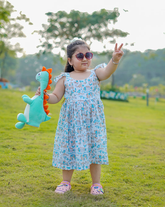Casual Summer Wear Sleeveless Frock For Baby Girl