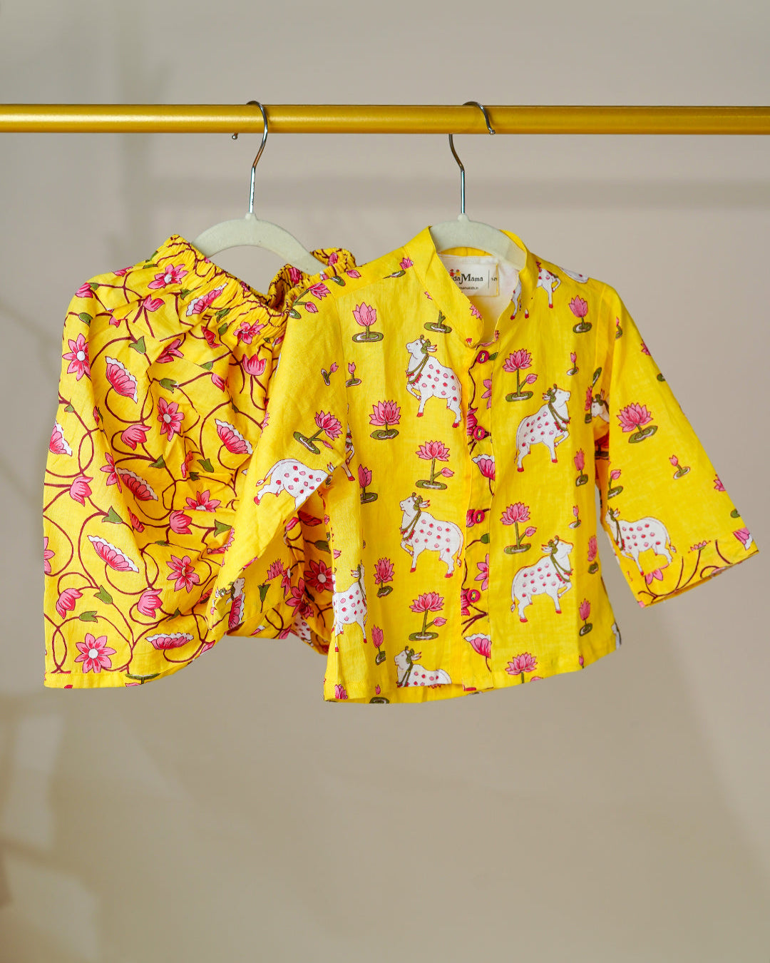 Baby boy Festive Yellow Dhoti Kurta  set