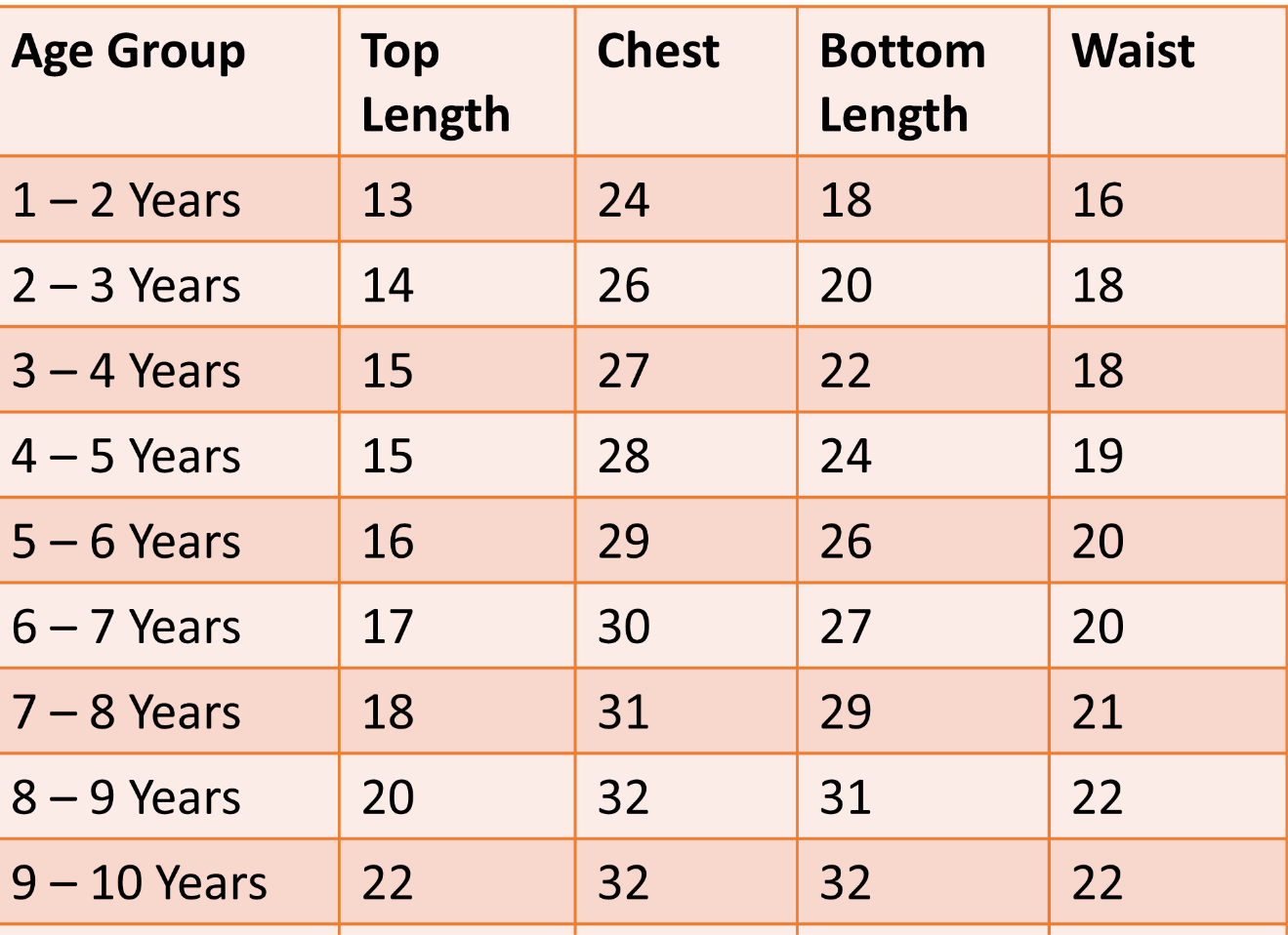 Size Chart