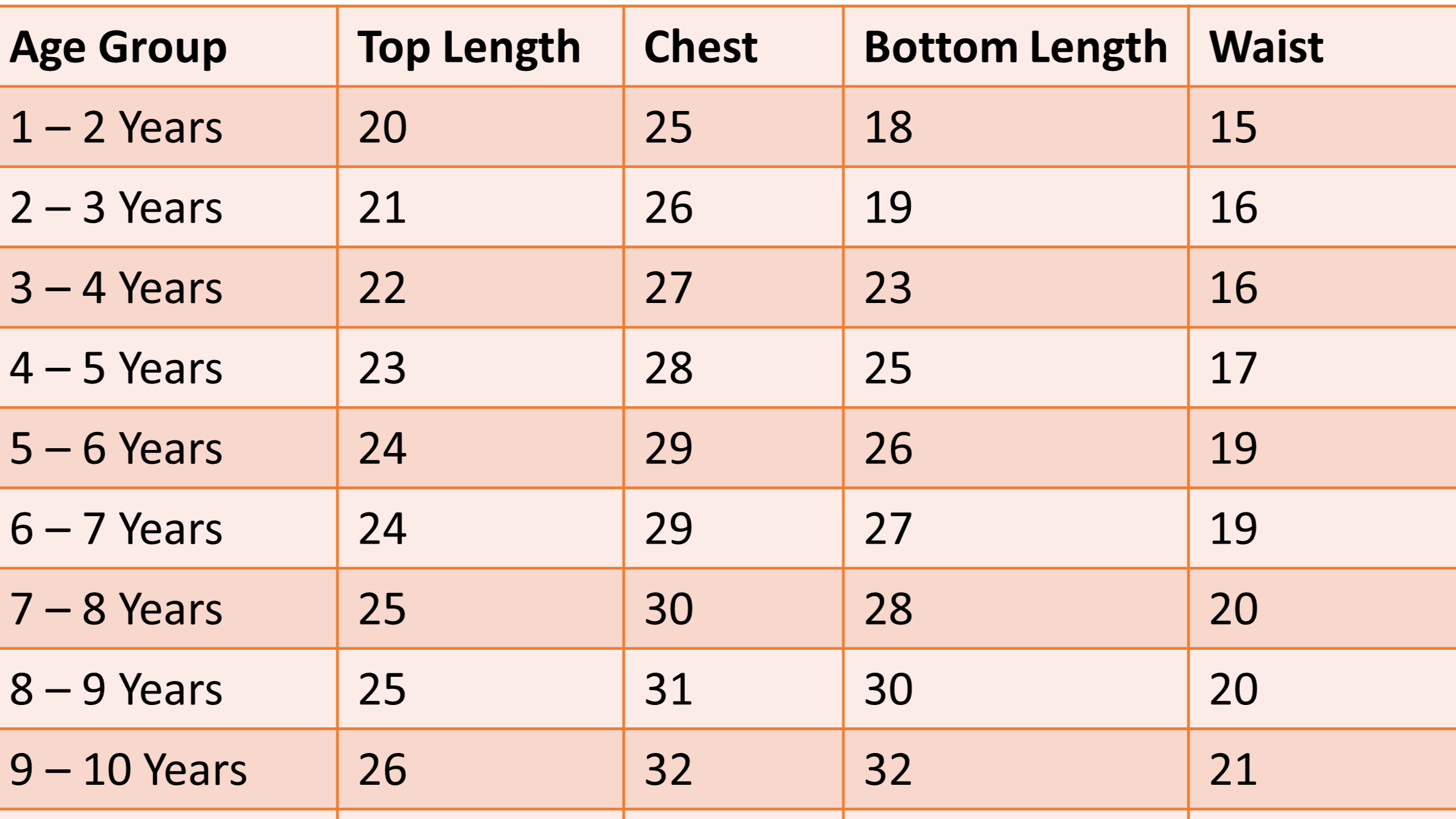 Size Chart