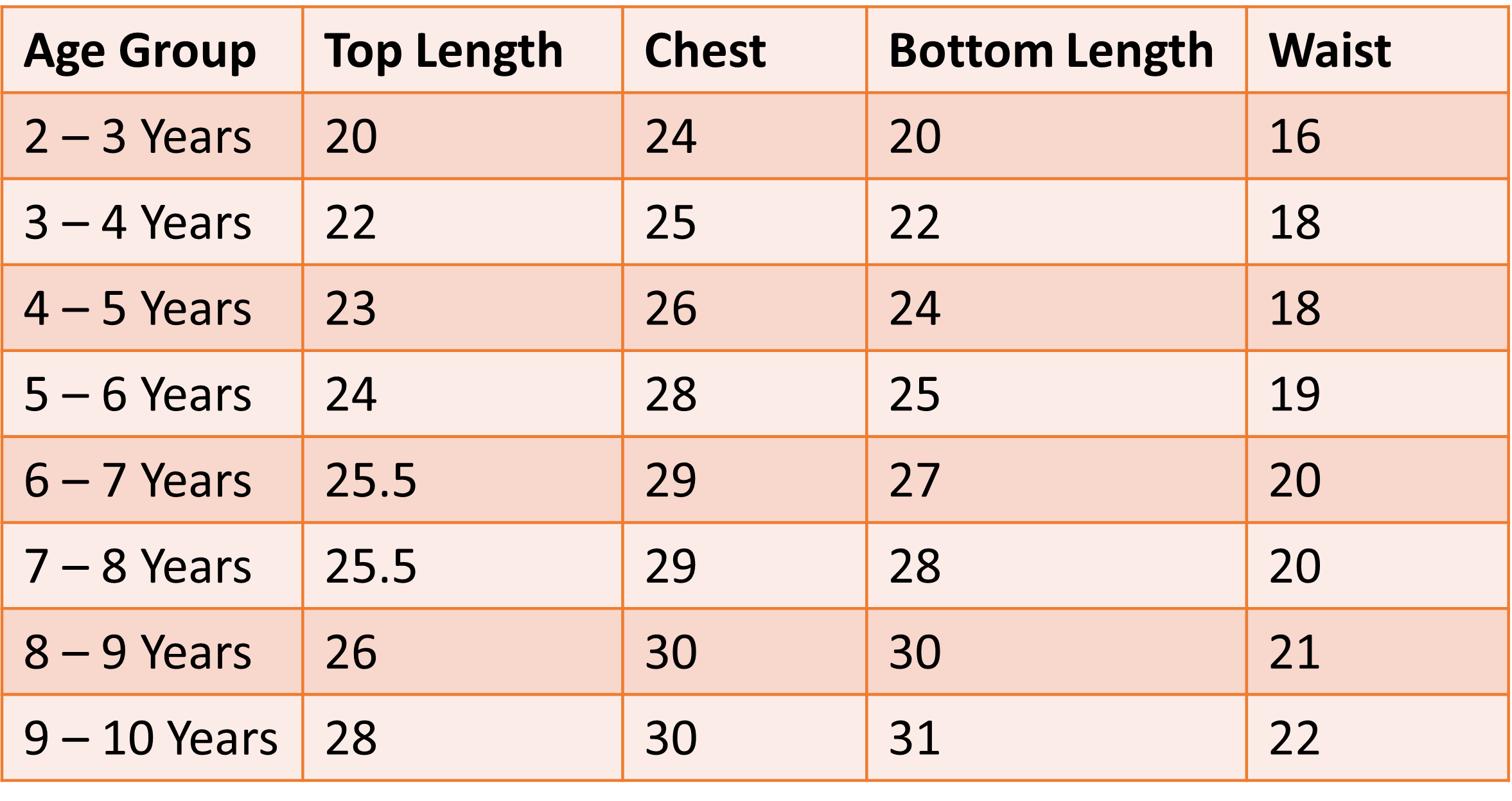 Size Chart
