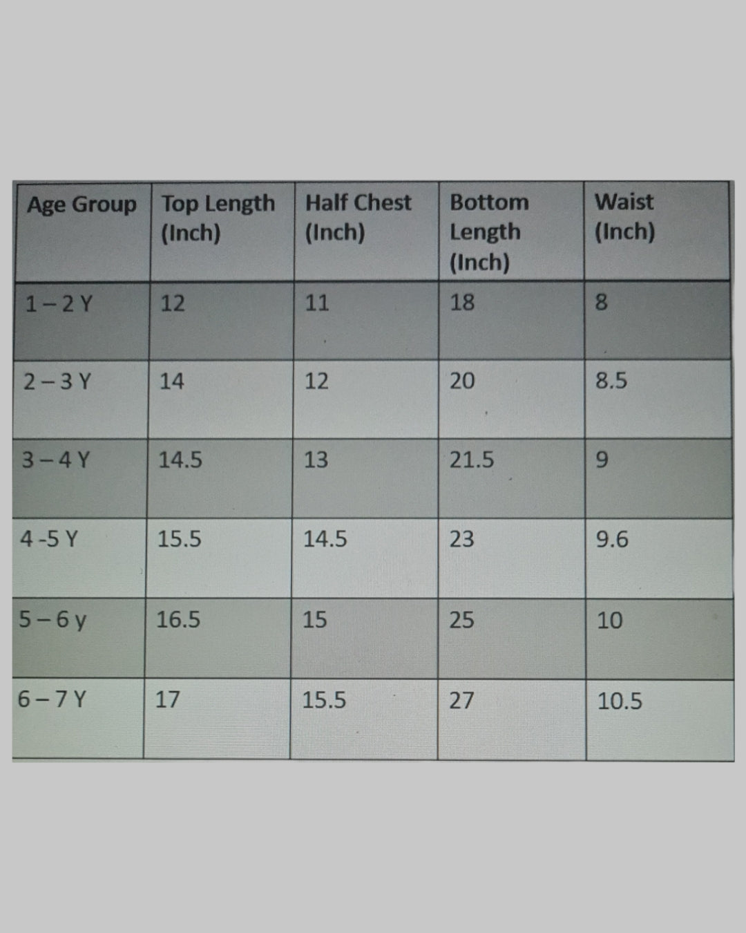 Size Chart