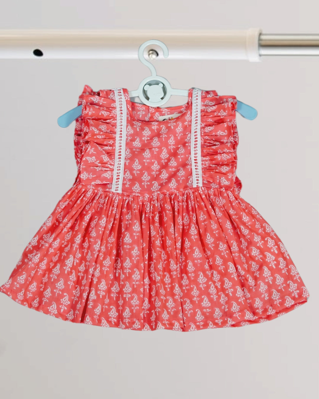 Baby Girl Peach Floral Print Dress