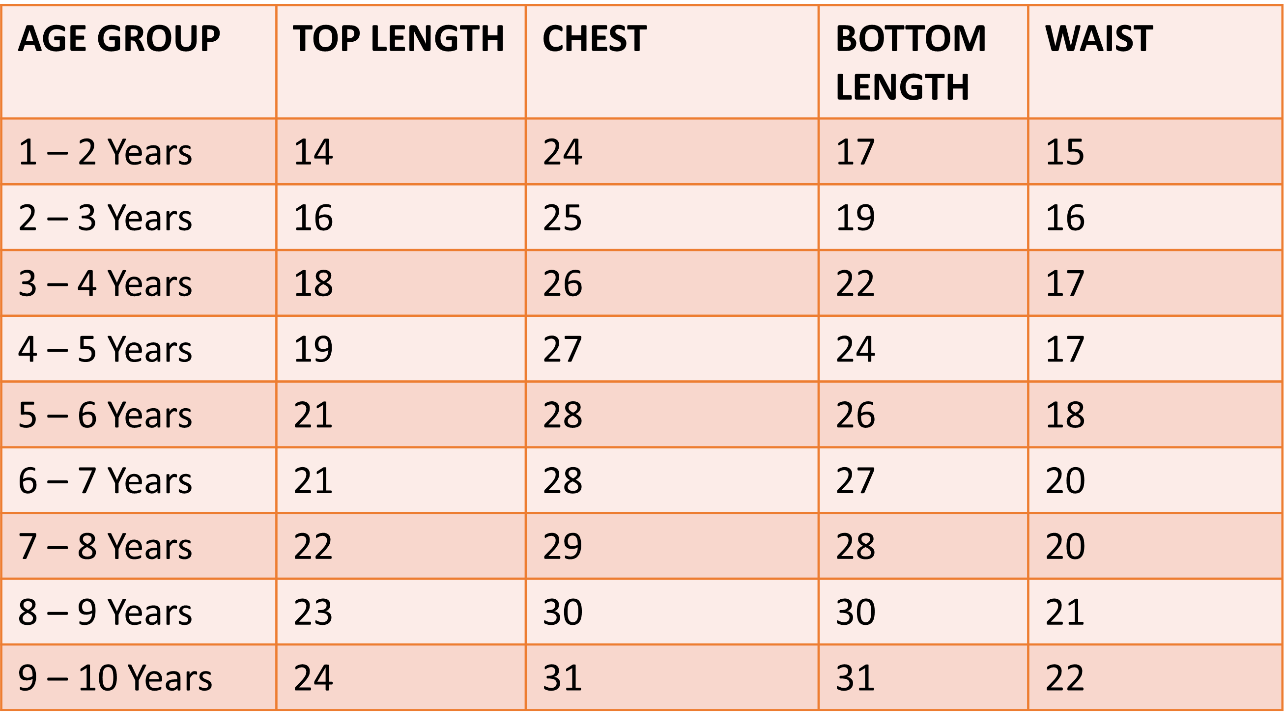 Size Chart