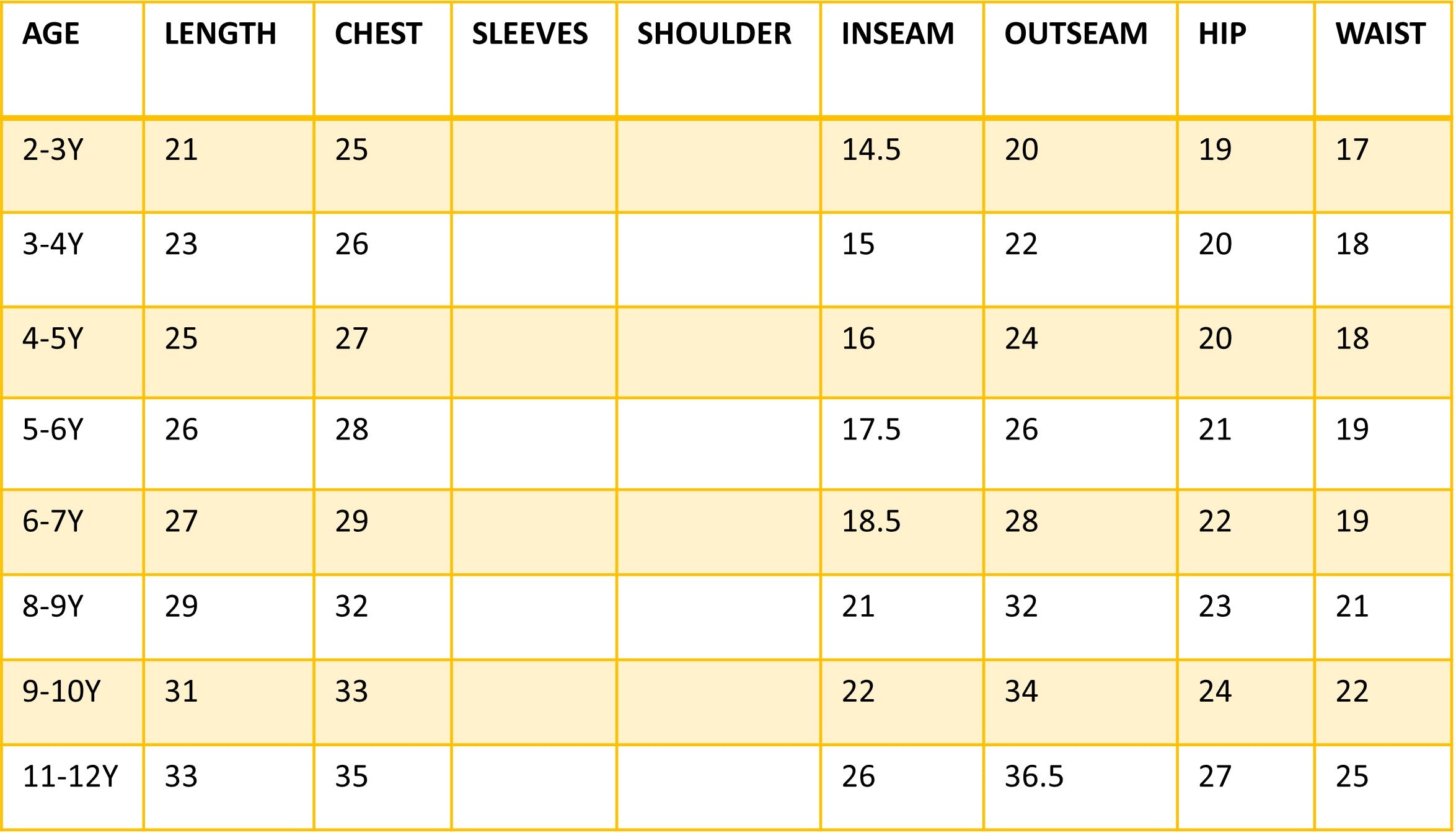 Size Chart