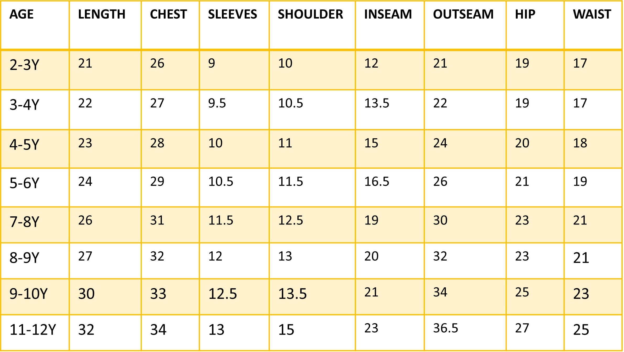 Size Chart