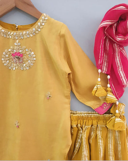 Girls Haldi Special Palazzo Suit Set