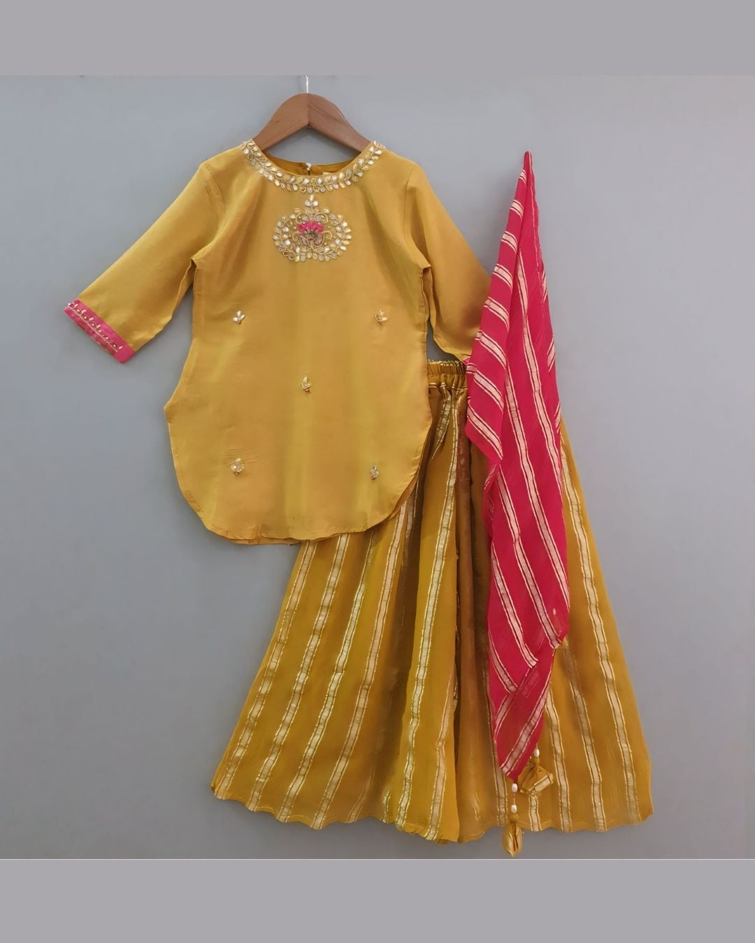 Girls Haldi Special Palazzo Suit Set