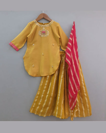Girls Haldi Special Palazzo Suit Set