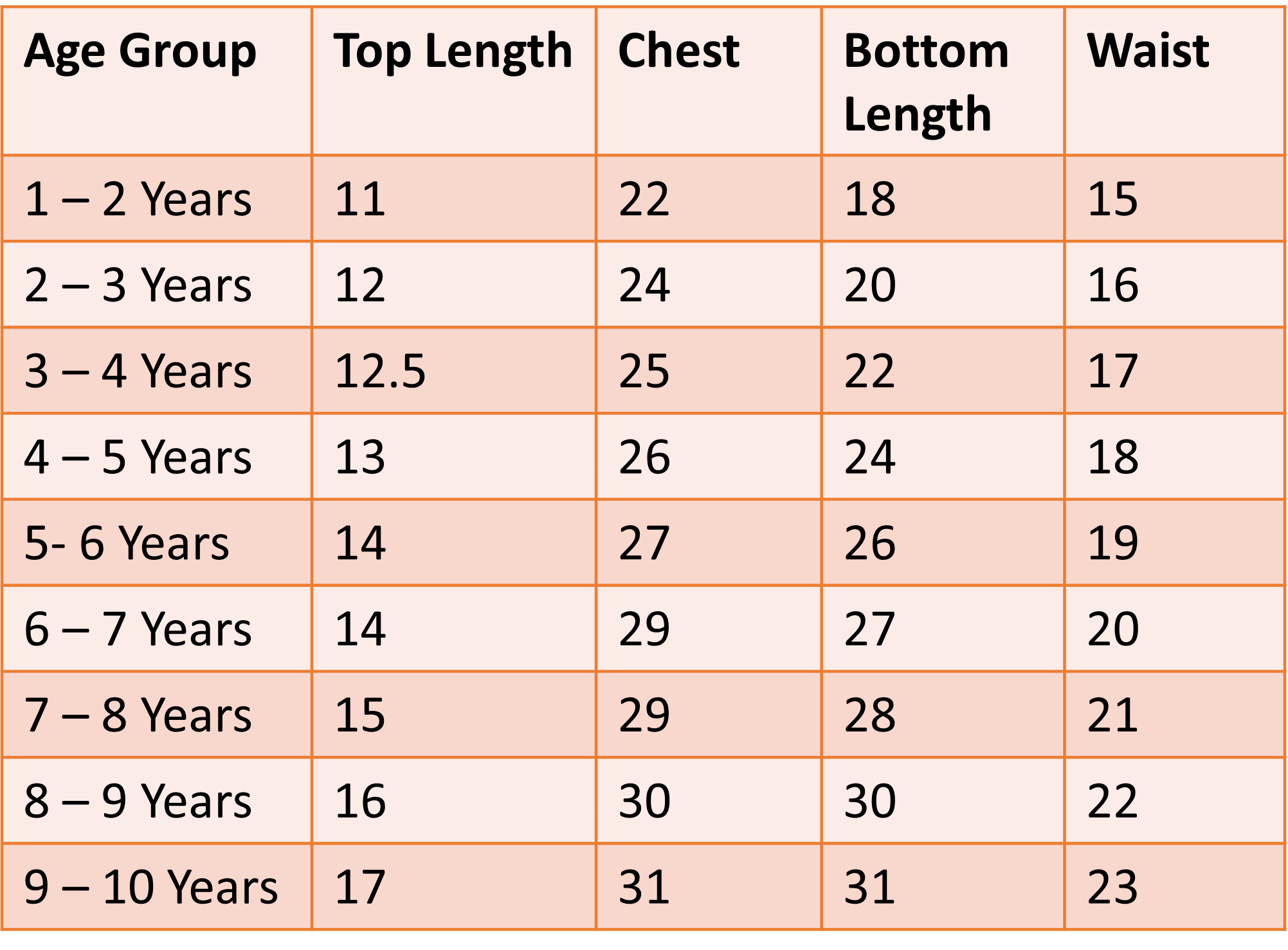 Size Chart