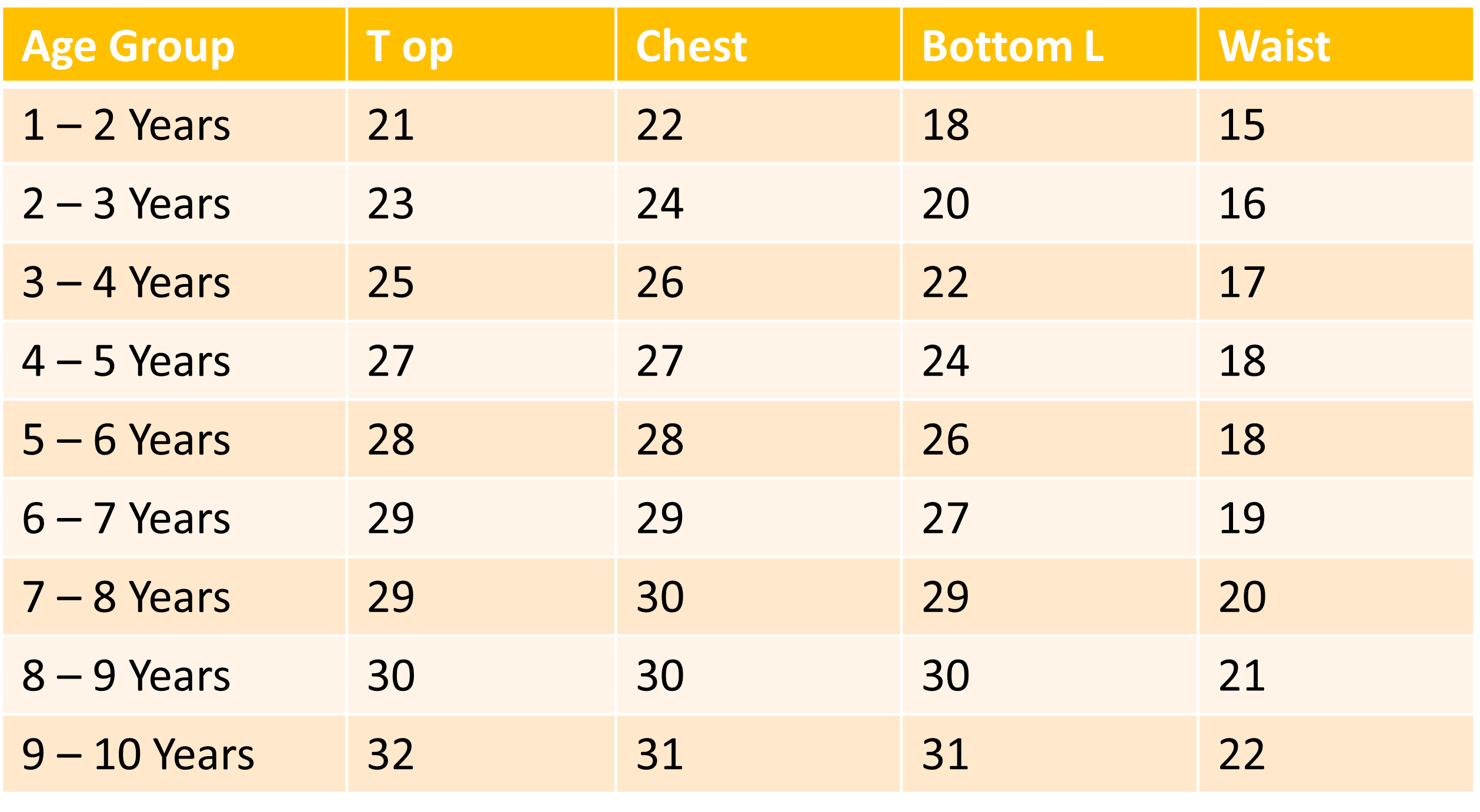 Size Chart